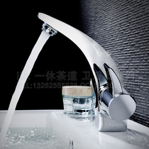 Washbasin art washbasin ceramic basin faucet basin hot and cold full copper valve body side open single hole nozzle