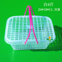 Manufacturers straight hair 4 kg white plastic portable fruit basket strawberry basket bayberry basket cherry basket picking basket with lid