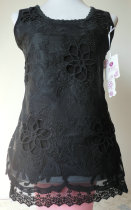 Womens Summer Korean version Ladies in undershirt Loose Lace Insert Drilling Double Mesh Yarn Harness Vest Extravagant 206