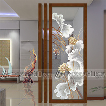 Mr glass art glass double-sided carving carving translucent frosted craft glass screen partition living room aisle