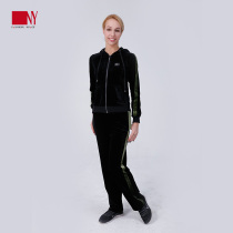 Nina Yi 2019 spring new training clothes dance clothes women velvet set slim casual sports set