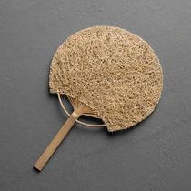 Liuhatang natural loofah futon fan handmade bamboo small and exquisite fan herbal tea fan