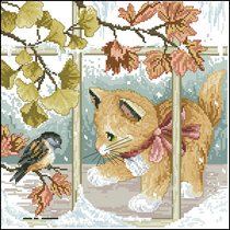 Cross stitch electronic drawing 2151 cat 36 animal 148W * 148H45 color XSD source file