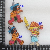 Heart embroidery YD03 animation cartoon Indian girl pirate kid embroidery tape patch