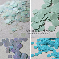 DIY round single hole hanging piece accessories wedding dress material hand sewn Matt sequins multi-size blue series