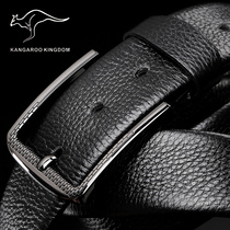 2021 New Kangaroo True Belt Mens Needle Closed Young Buffalo Belt Mens True Leather Business