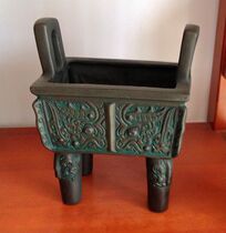 Business Pure Craft Gift Ceramic Vase Home Decoration Day Photos of Black Tao (small square tripod)