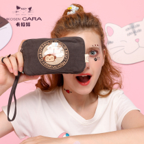 HIKOSEN Carla Japanese carabatti cute hand bag multi-layer zipper change card mobile phone bag hand bag