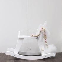 Original design custom unicorn shape Trojan horse rocking horse home furnishings childrens room decoration with props