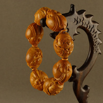 Pure handmade harmony and anger to make money Shi Xiaojuns new olive walnut carving Su Gong hand string play collection