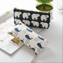 Cloth Art Homemade Creative Cotton Hemp Students Zipper Stationery Bag Korea Forest Pen Pouch Learning Pencil Case