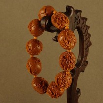 Iron core pure handmade Kowloon Play Beads Qi Bamboo Core Carving Su Gong New Olive Walnut Carving Hand String Play Collection