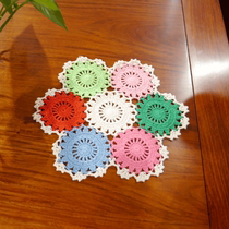 I love my house pure handmade American Country Lace Hollowed-out Woven Circular Dining Mat Decorative Cushion Plate Mat