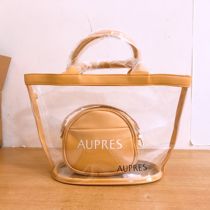 AUPRES Opole Transparent Beach Bag Hand Shoulder Bag Wash Bag Two-piece Set Dual Purpose Travel Makeover Bag