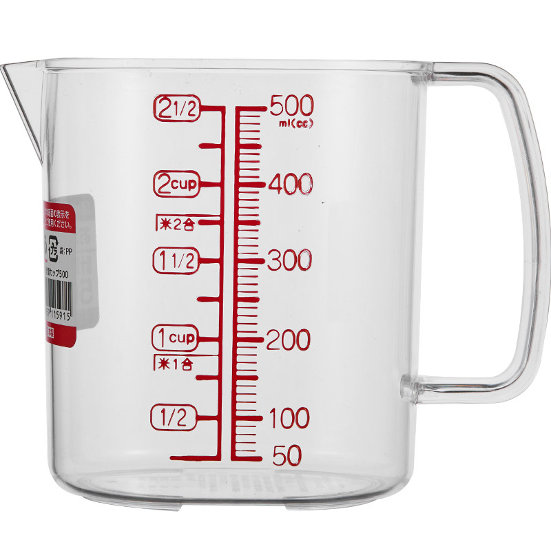 japan imported measuring cup with scale milk cup household 500ml plastic handle measuring cup kitchen baking tools