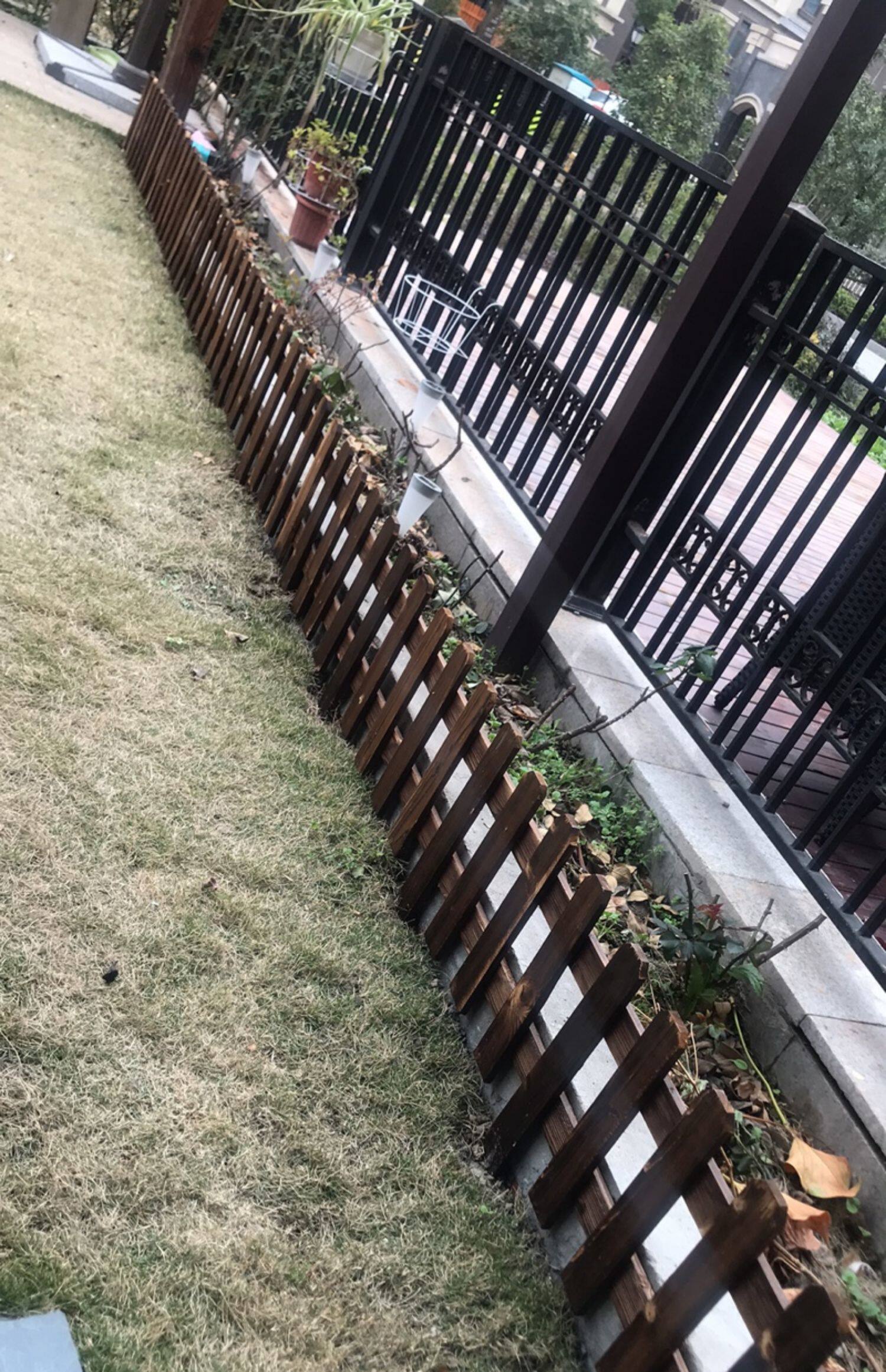 花园防腐木栅栏实木篱笆花坛木质围栏草坪护栏庭院绿化园艺小装饰