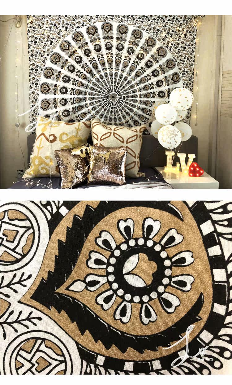 印度mandala曼达拉挂布手工家居沙发床单桌布挂壁毯布卧室装饰布