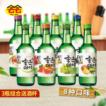 3 bottles of free shochu cup Korean imported good day good drink fruity shochu peach flavor 360ml delicious