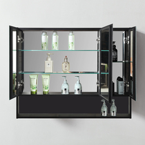 Double-sided mirror space aluminum bathroom mirror cabinet Wall-mounted with light defogging intelligent bathroom mirror with shelf Separate