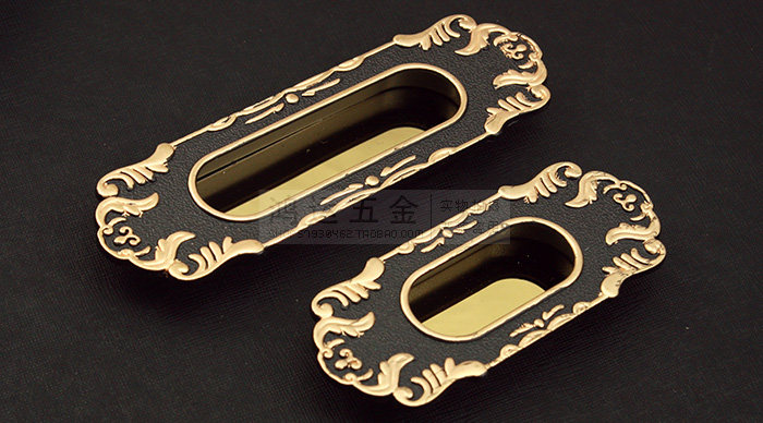 经典象牙黑隐形拉手美式古典移门拉手中式仿古抽屉扣手推拉门拉手