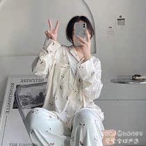 Japans Zhao Ruosilk Katong Shinu Puppy Couple Sleeping Womens Summer Air Conditioning Shirt Soft Mianyang Men and Womens Home