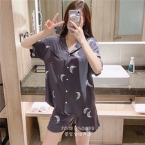 Japan gp moon short sleeved pajamas summer new hipster men and women couple modal home suit