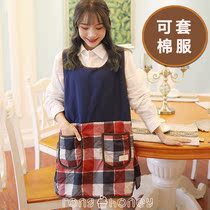 Japanese Short And Glint Warm Fashion Apron Woman Thickened Vest Pure Cotton Sleeveless Waterproof Hood Clothing Winter Extras