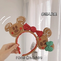 Japan Gp Gingerbread Man Hair Stirrup Soft Cute Healing Ensemble Dolls Young Girl Hearts Mickey Mouse Ears Head Hoop Christmas Presents