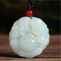 Natural Xinjiang White Jade Buddha Pendants
