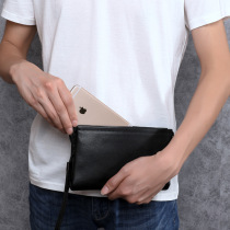 2021 new handbag mens leather large-capacity handbag Korean fashion clutch mens first layer cowhide clip bag