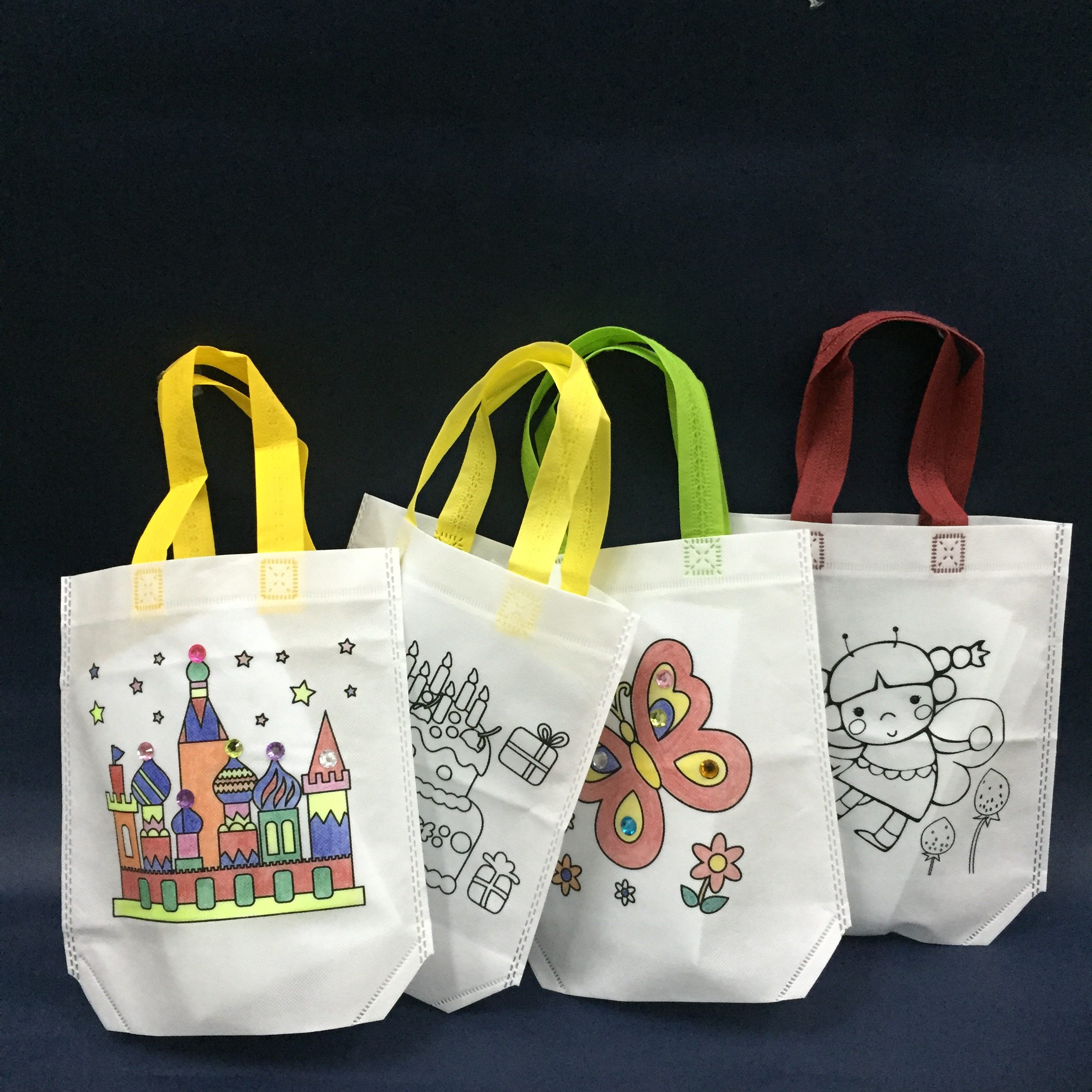 暑期幼教diy环保袋涂鸦包儿童手工制作涂色绘画材料 益智填色玩具