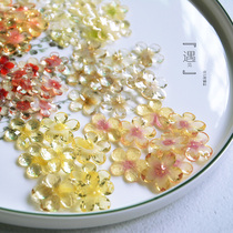 Resin drill five-petal flower acrylic crystal flower diamond hair accessory material diy hair accessory patch