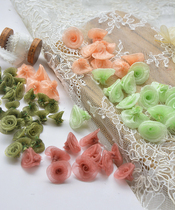Three-dimensional rose small flowers diy handmade hair accessories baby clothes decorative gauze accessories