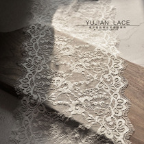 Ivory white eyelash lace mesh yarn diy clothing accessories wedding skirt decorative lace hollow fabric