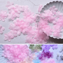 Solid pressed Zou thin yarn flower sheet dress decorated with small flower accessories Diy material Eugen yarn Mini colored petals
