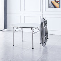 Stainless steel foldable table big round table conjoined square table 8 people 10 people eating table home round table simple