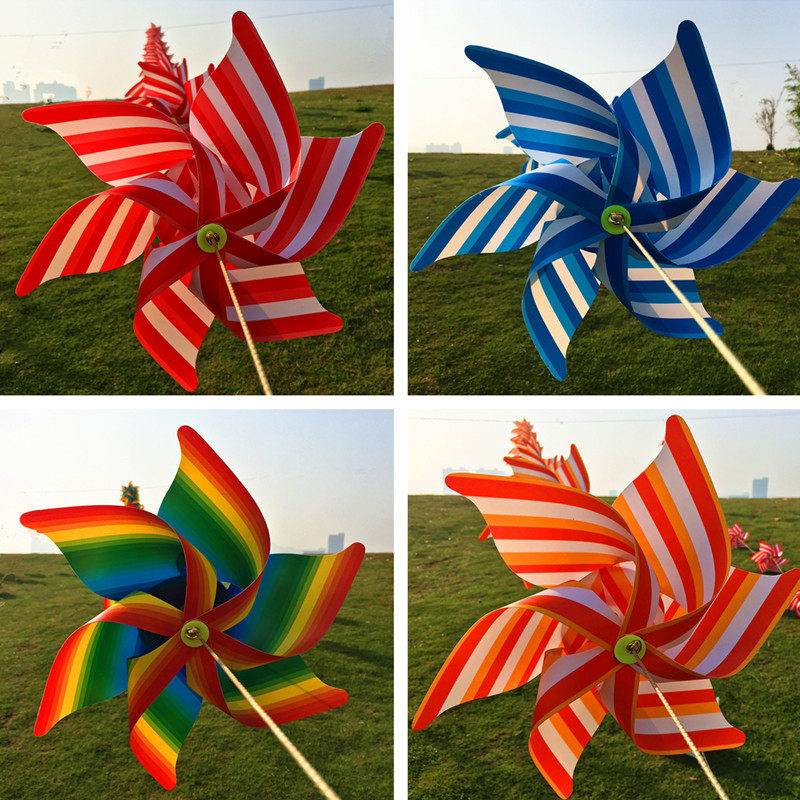 七彩风车串户外悬挂幼儿园装饰大风车节场地布置塑料