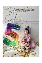Birthday Decoration Scene Placement Rainbow Digital Balloon Baby One Year Old Boy Happy Party Theme
