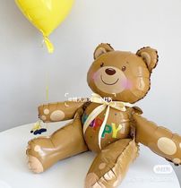 Korea ins childrens birthday photo three-dimensional cute bear balloon proposal arrangement surprise party decoration
