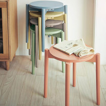 Yuemao Solid Wood Stool Macaroon Color Warm Stool Home Round Stool Shoe Change Stool Simple Dining Stool Nordic Cosmetic Stool
