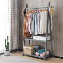 Yuemao solid wood floor-to-ceiling hanger Bedroom integrated hanger storage rack Net red coat rack household clothes rack