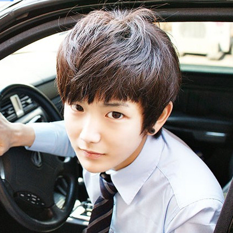 艾丝菲真发假发 男 短发 韩版潮男帅气发型 学生 男款假发套