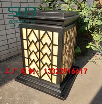 Stainless steel column head lamp set with characteristic pattern shape wall lamp Large doorway pillar View light European style courtyard lamp