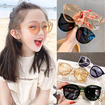 Childrens glasses trendy fashion girl princess cute boy sunglasses Child baby sunglasses UV protection retro