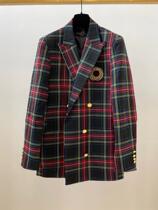 European Fashion Fashion Brand New Badge embroidery beaded design casual loose business Korean version of men and women with the same suit