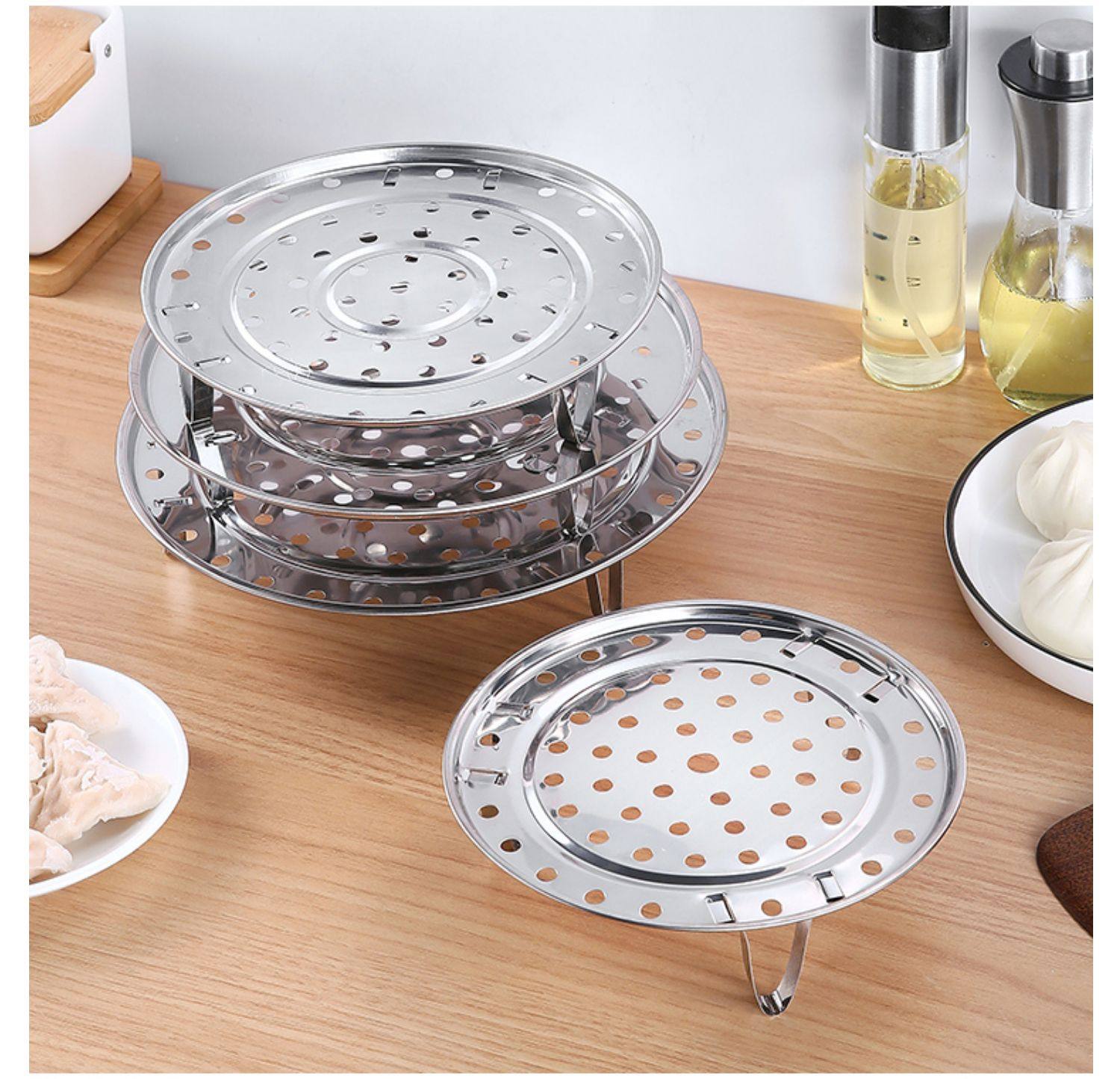 厨房用品蒸架不锈钢蒸菜架隔热架高脚蒸饭架蒸笼架蒸蛋架子蒸屉-阿里