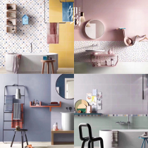 Low water absorption macaron tiles ins net red kitchen bathroom wall tiles Small fresh toilet floor tiles 300x600