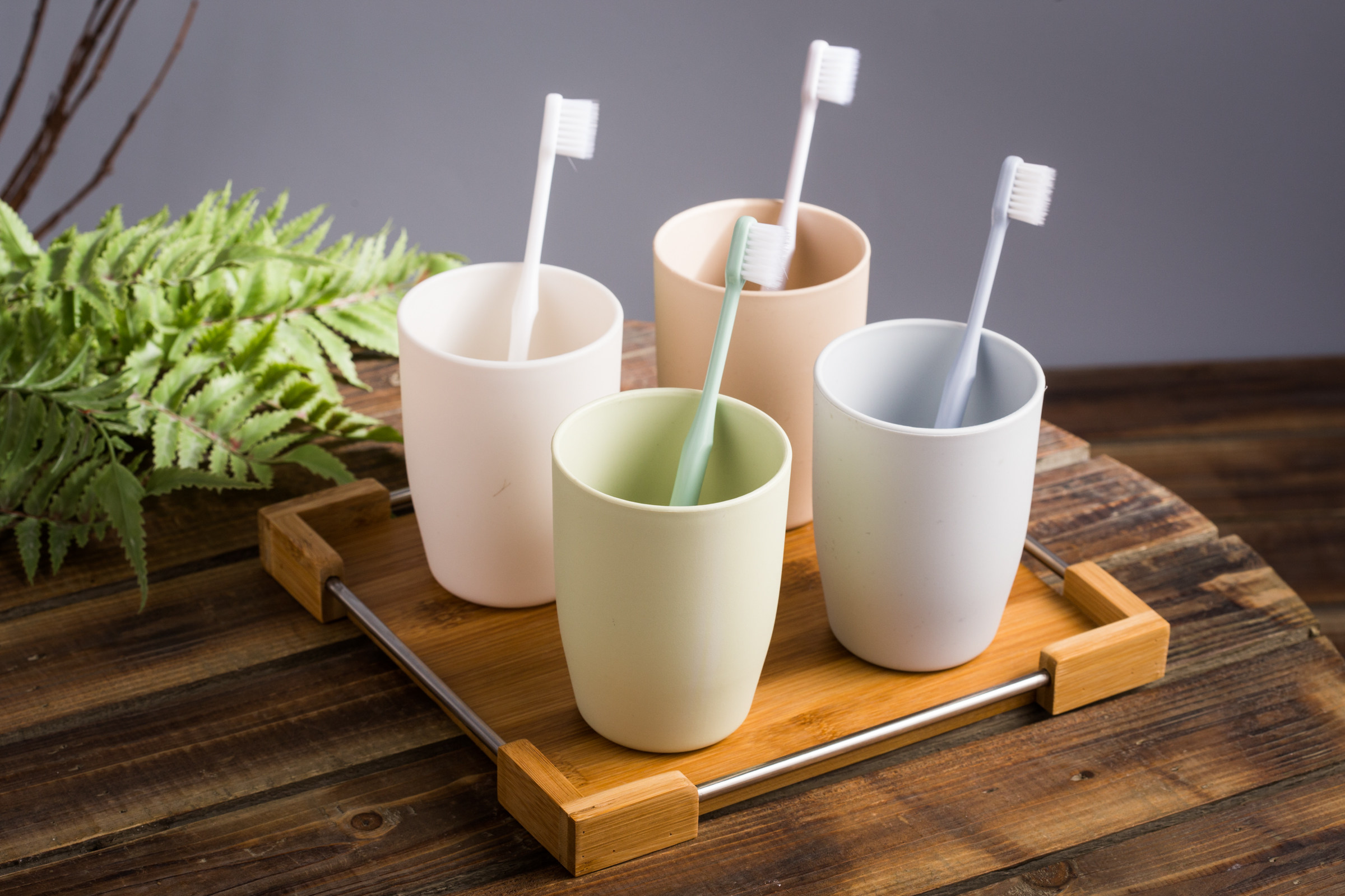 创意小麦洗漱杯情侣水杯刷牙杯简约环保儿童漱口杯塑料牙刷杯子