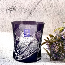 Spot Japan imported Toyo Sasaki Yachiyo high-grade whisky glass Black gold leaf cut glass