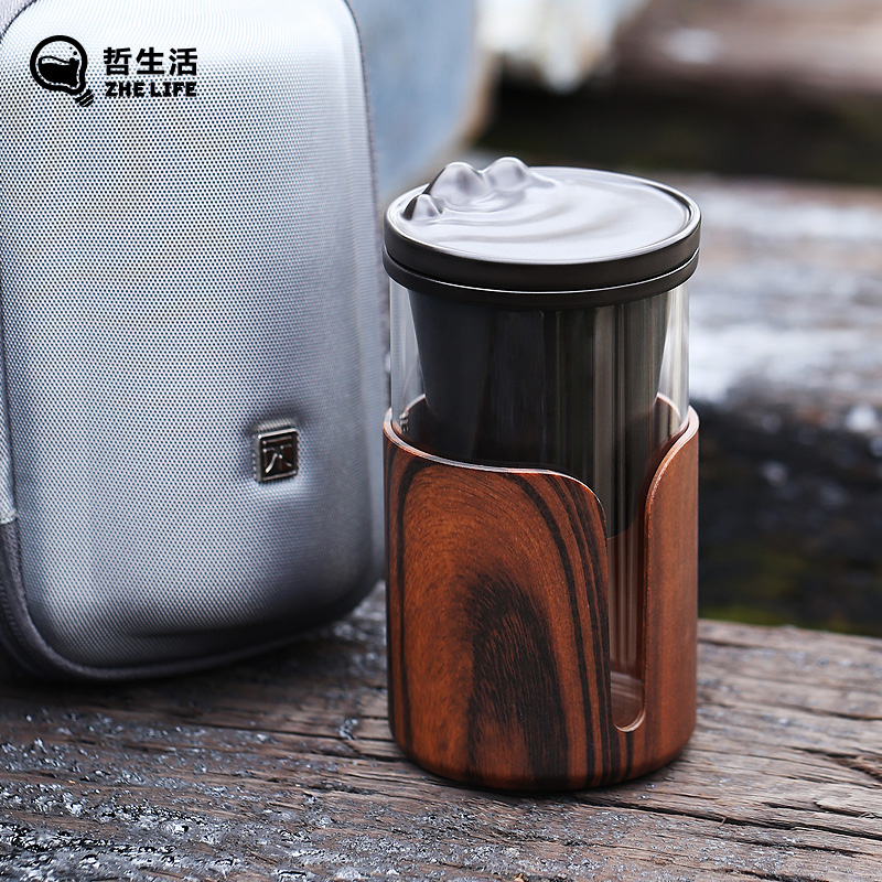 Unknowingly hall half make cup separation tea tea cup creative household contracted portable ceramic filter glass